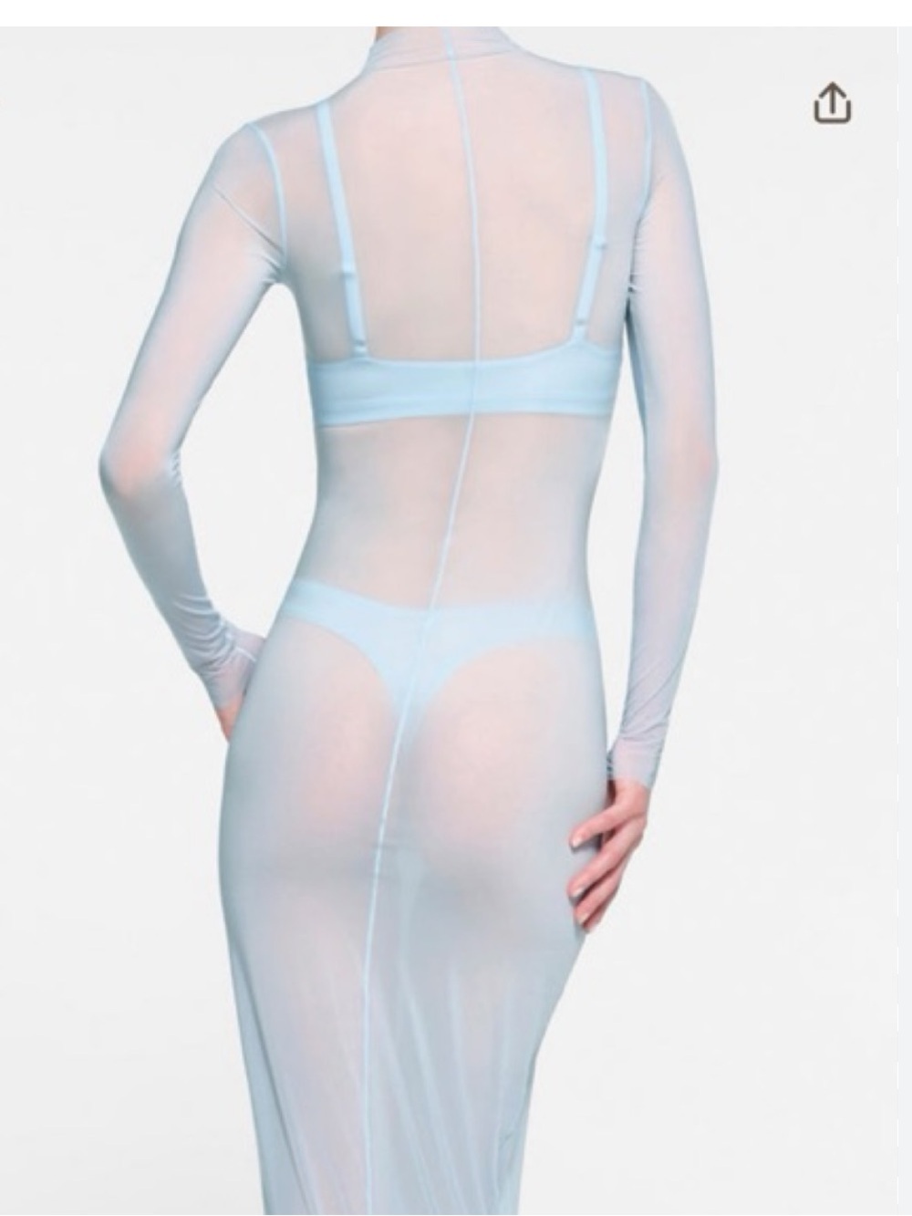 Skims Milky Sheer Mock Neck Long Sleeve Hosiery Dress 3X - Picture 2 of 9